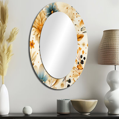 Siddharth - Miroir mural beige traditionnel