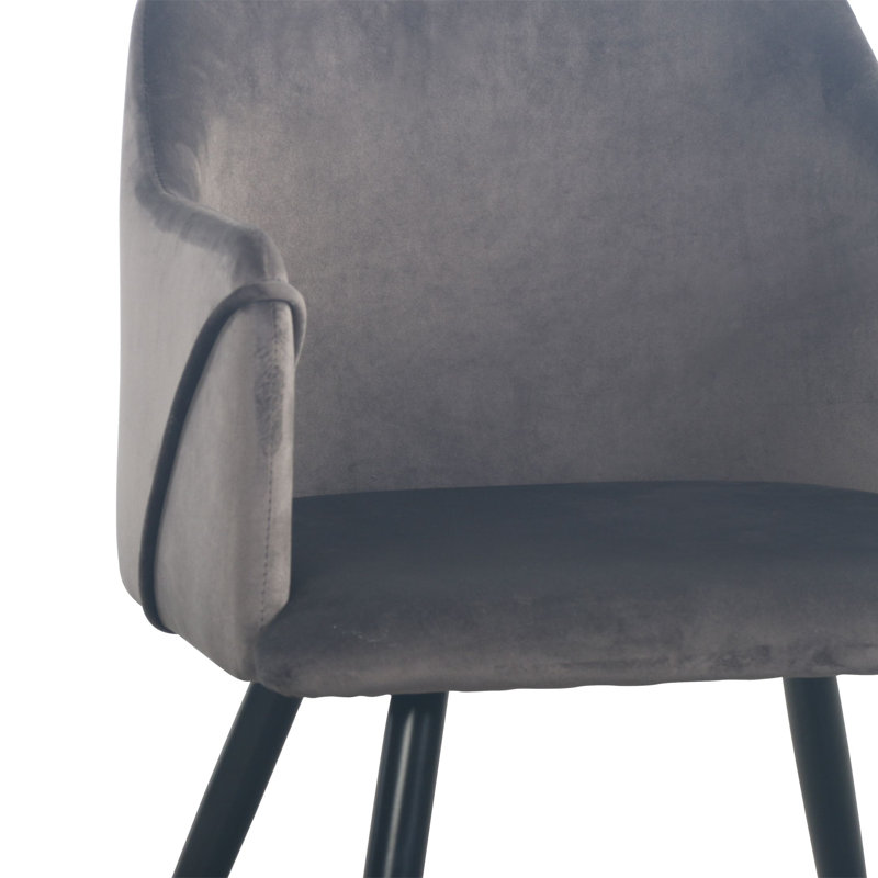 Raylan 47cm H Velvet Upholstered Armchair, Grey
