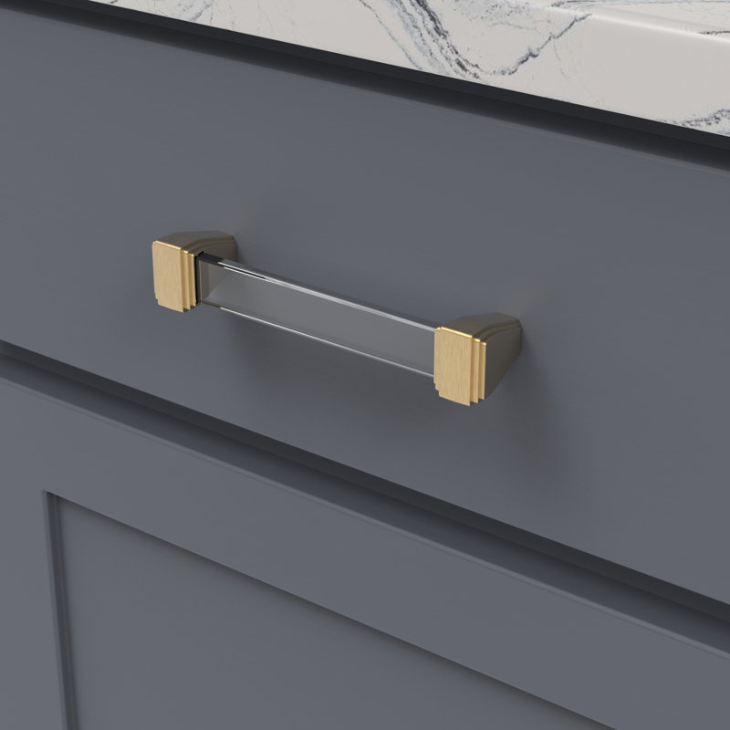 Belleclaire Bar / Handle Pull, Brushed Golden Brass, 5 1/16"