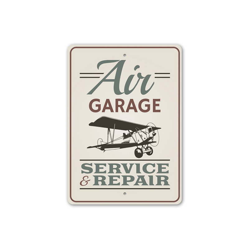 Enseigne en aluminium Air Garage, H 14 po x l 10 po x P 0,04 po