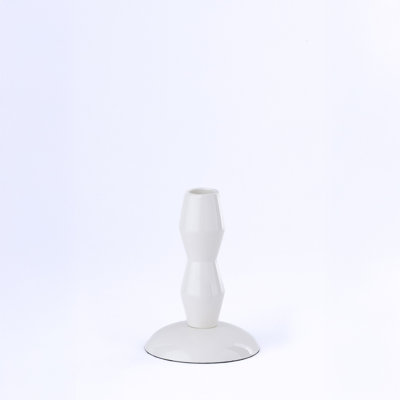 Porte-bougie en aluminium blanc brillant