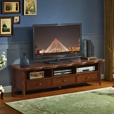Retro classic design sense solid wood TV cabinet