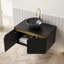 Meuble-lavabo mural 30 po avec portes doubles et vasque en céramique noire-543748007