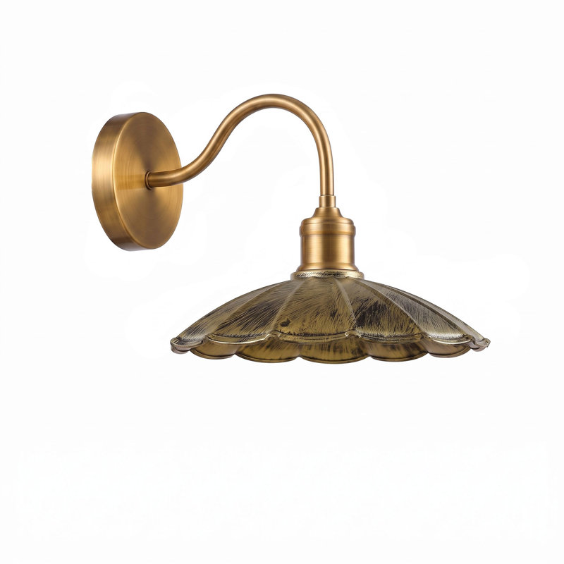 Rayden Armed Sconce, Brushed Brass