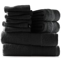 Black White Bath Towels Set 2, 32x55| Beach Towel, 54kibo