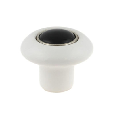 (5 Pack) (12-Pack) 1-1/2 inch Knob Black, White, and Chrome