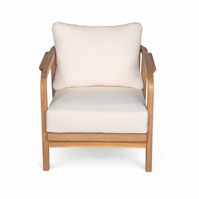 Outdoor Armchair, Chair With Solid Wood Frame, Outdoor Patio Chair For Backyard, Porch, Balcony