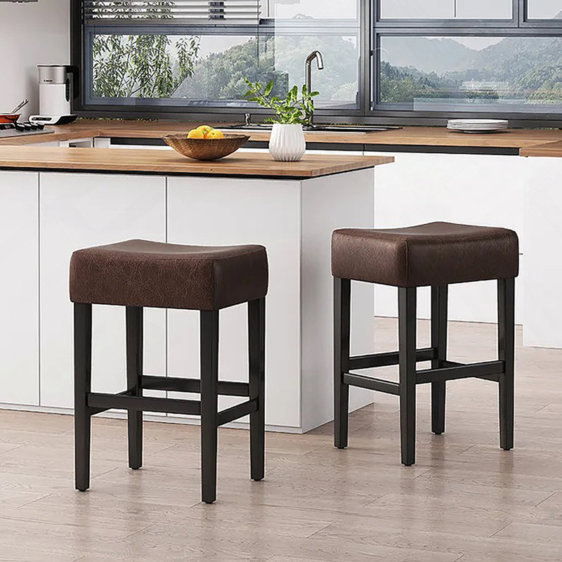 Tabouret de comptoir Zuma Kd, Similicuir brun