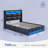 Jilissa Upholstered Bookcase Lift Up Storage Bed with Charging Station and RGB LED Lights-688655812-688655813