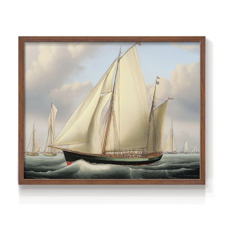 Série nautique - CXIX - Impression encadrée - réarmable, 8" H x 10" W, Noyer