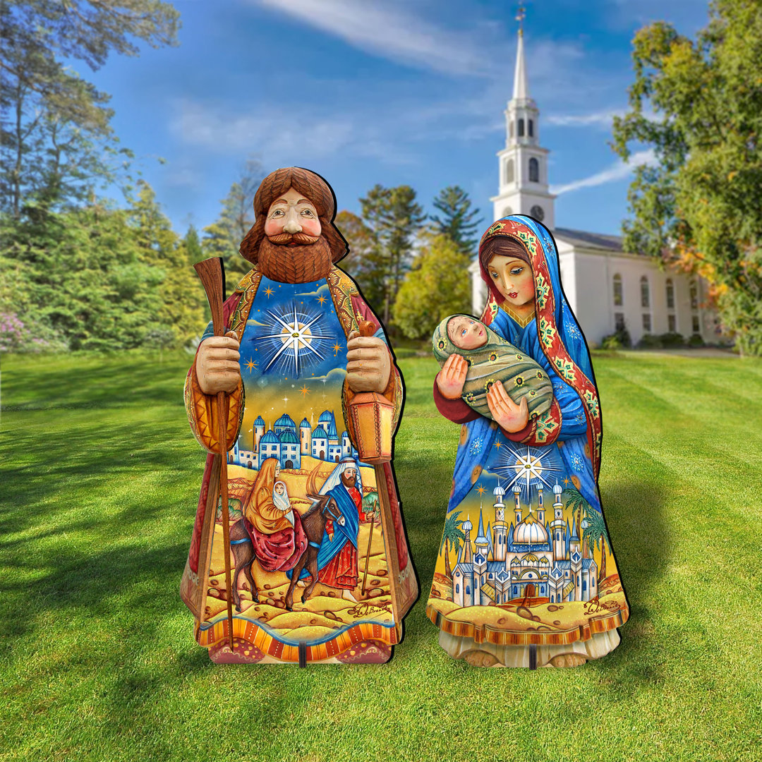 Wood Outdoor Christmas Decoration (Set of 2) The Holiday Aisle®