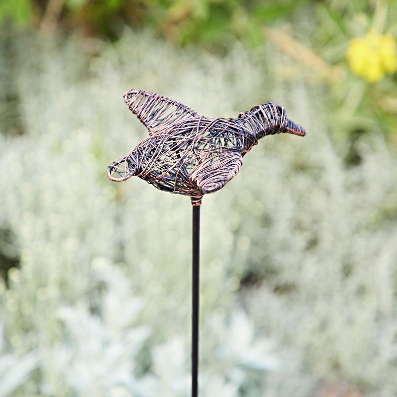 Recycled Wire Duck Garden Stake Decoration