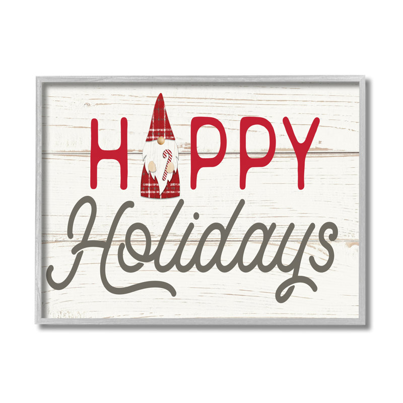 Gnome de Noël Joyeuses Fêtes, Estampe numérique Farmhouse, H 16 po x l 20 po