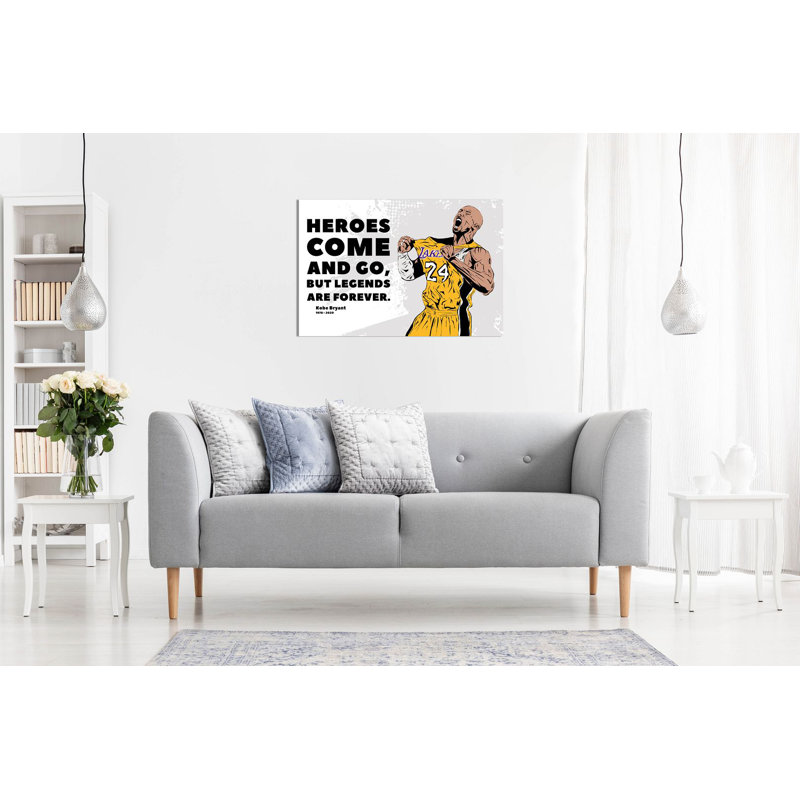 Kobe Bryant Quote Basketball Inspirational Motivational - Wrapped Canvas Print, 91cm H x 61cm W