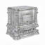 Table de chevet 2 tiroirs Heckstein en platine antique
