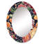 Rétro rouge, orange, jaune, fleurs en fleurs - miroir mural traditionnel-774078737