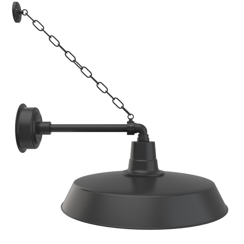 Haleigh LED Wall Light, 10" H x 22" W x 23" D, Matte Black
