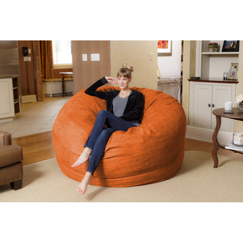 Fauteuil à billes - Fauteuil à billes rond rembourré en mousse à mémoire de forme avec housse amovible et lavable à la machine - Fauteuil à billes avec housse en microfibre douce - Plusieurs tailles et plusieurs tissus lavables à la machine