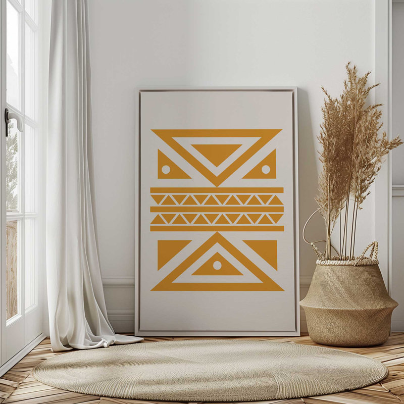 «Modern Tribal Patterns III», reproduction sur toile dans un cadre, H 18,75 po x l 12,75 po, Blanc opaque