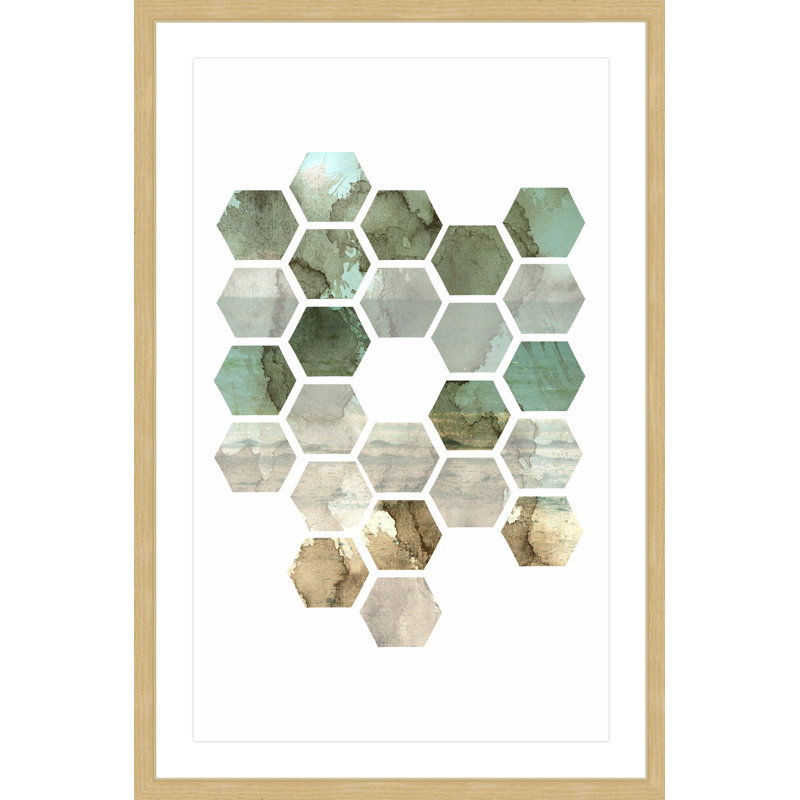 Hexocollage II - Single Picture Frame Print, 91 cm H x 61 cm W x 4 cm D