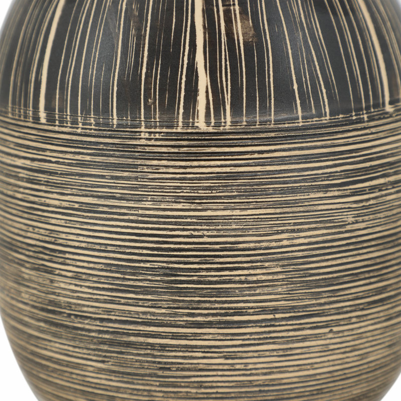 Stoneware Ceramic Vase with Boho Casual Style, 7" H x 5" W x 5" D