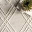 Tapis ivoire en laine / coton crocheté à la main Marnie-1951026442