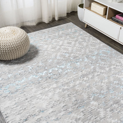 Gehlert Ancient Faded Trellis Gray/Turquoise Rug