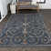 Bilol Classic Cottage Filigree Scroll Reversible Machine-Washable Cream/Navy Indoor/Outdoor Rug