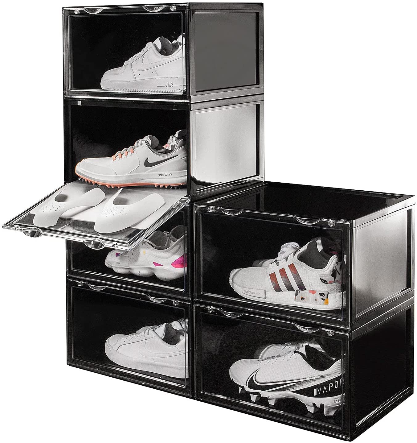 16~60 Pairs Shoe Rack Organizer Shoe Organizer ExpandableShoe Shelf w/Side  Hooks
