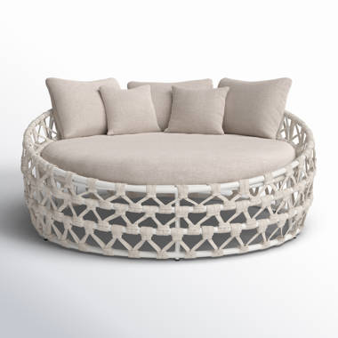 Havana 67'' High-Density Polyethylene (HDPE) Wicker Outdoor Daybed with Sunbrella Cushions