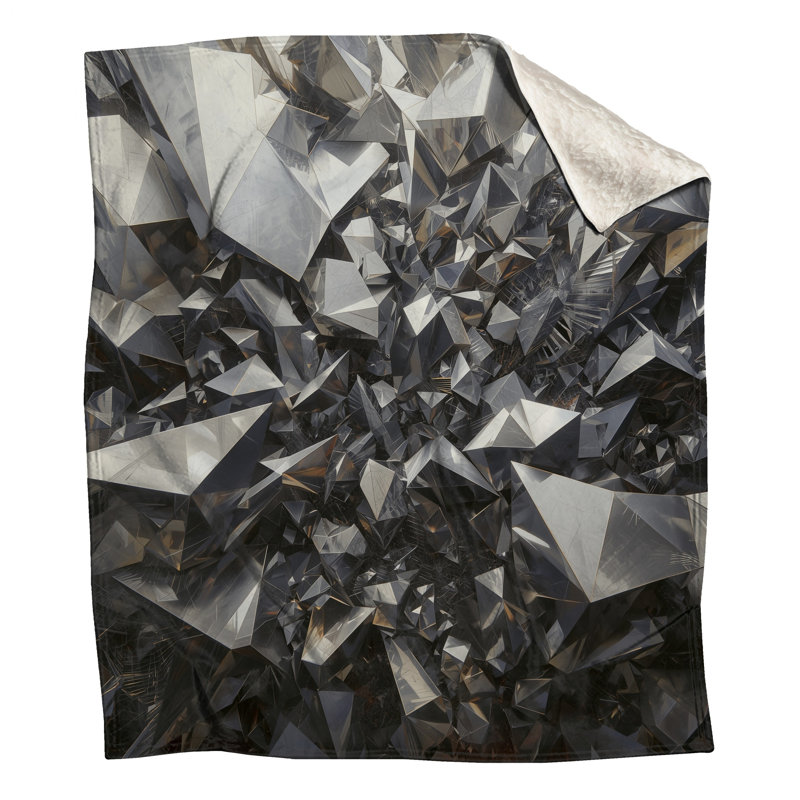 Metallic Geometric Crystals Blankets, 50in W x 60in H