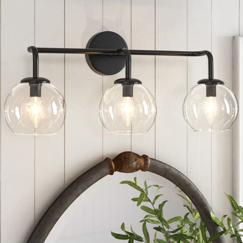 3-light Globe Glass Vanity Light