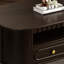 Elegant curvilinear coffee table with wooden feetA-104977261