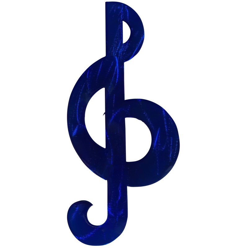 Meyerdirk Art Modern Steel Treble Clef Wall Art - Candy Blue, Candy Blue