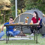 Aluminum Folding Camping Table Roll Up Portable Picnic Table With Carrying Bag