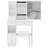 29.2" Small Size Left Drawer Desktop Vanity Table + Cushioned Stool-24651071