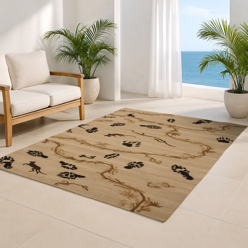Tapis beige d'intérieur et d'extérieur Nature, Rectangle 5 pi x 7 pi