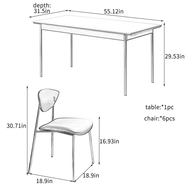 Ensembles de table de salle à manger en bois massif Rock., Blanc perle, H 29,53 po x L 55,12 po x l 31,5 po