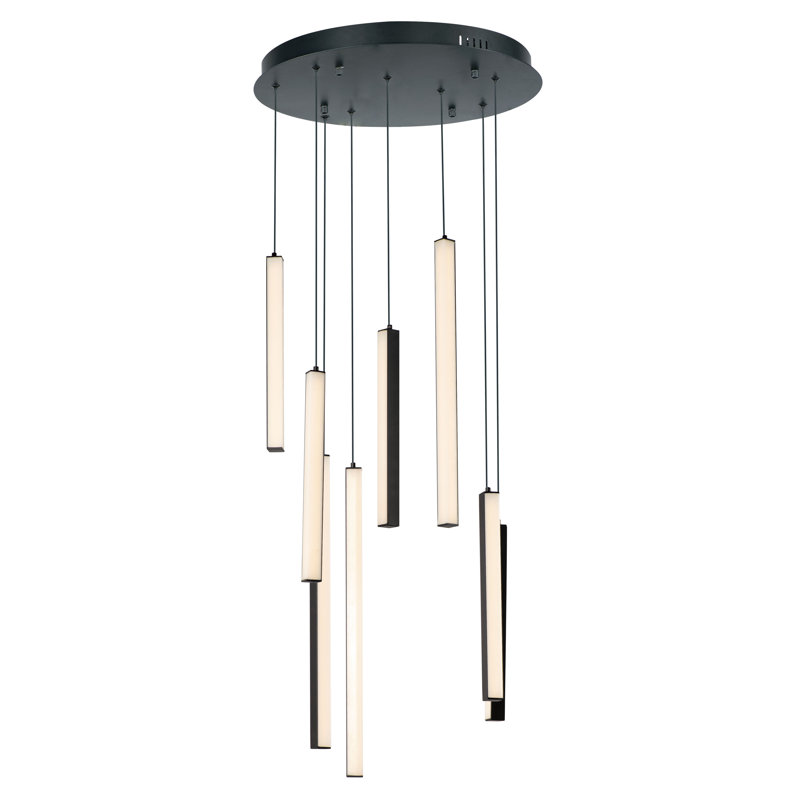 Luminaire suspendu noir 8 lumières Salch