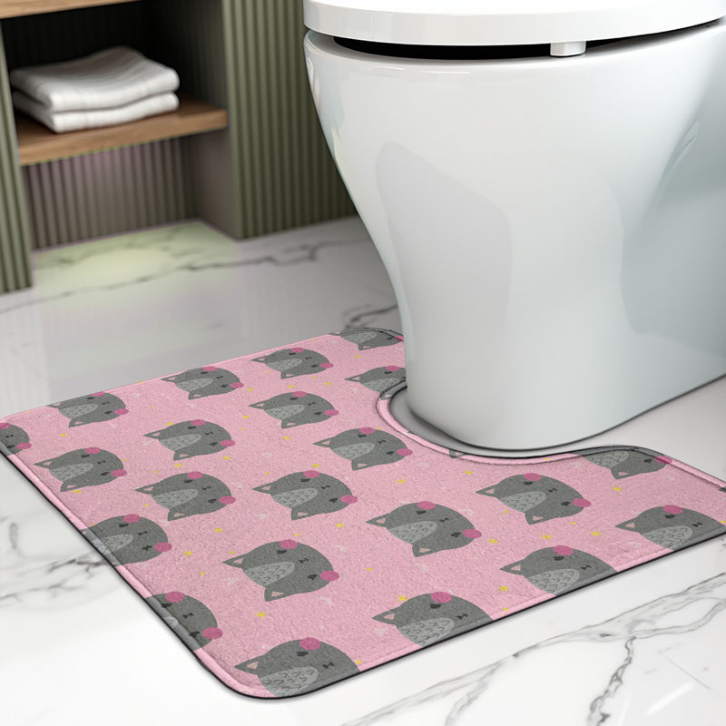 Tapis de salle de bain en forme de U pour chat Cat