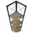 Modern Corner Bookcase In Taupe - Space & Decorative Contemporary 4 Tier With Fan-Shaped Shelves Black