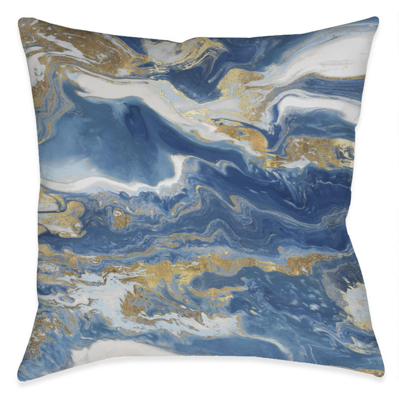 Coussin d'intérieur bleu et or Serenity