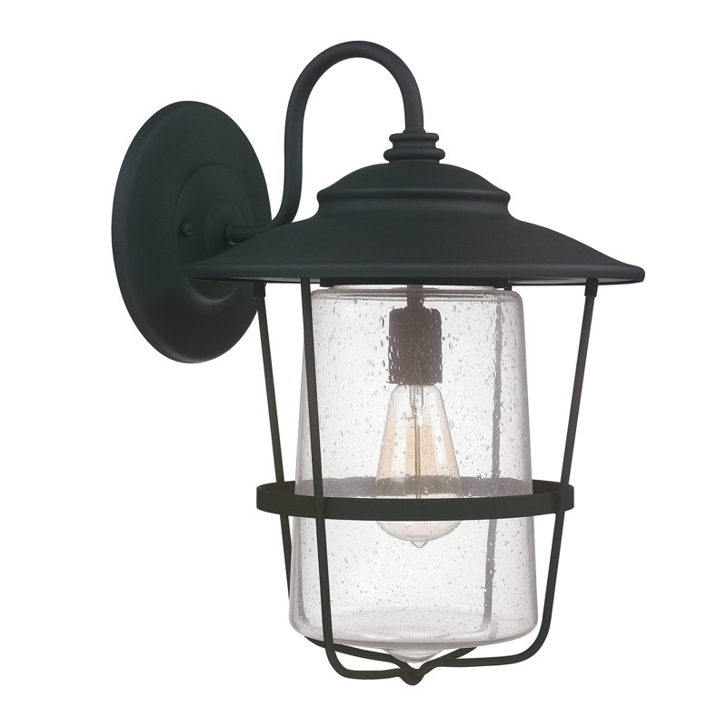 Dorulet 1 - Bulb Seeded Outdoor Wall Lantern, L 11 po x H 16,25 po x P 12 po, Noir