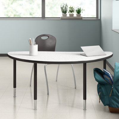 Hierarchy Manufactured Wood Adjustable Half-circle 4 Students Activity Table