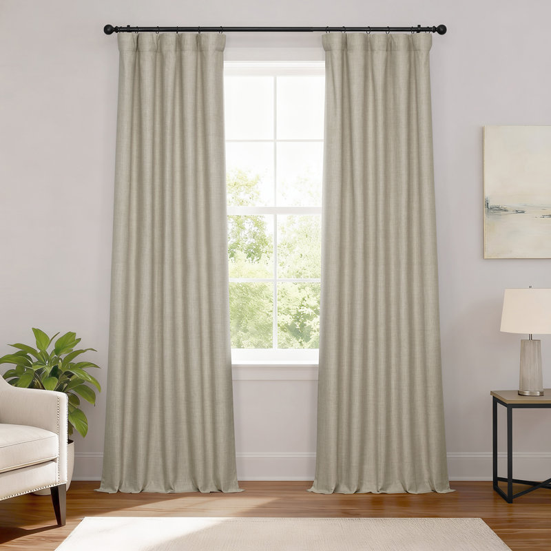 Panneau de rideau simple d'intérieur occultant Performance Linen Hotel, Beige clair, L 50 po x L 84 po