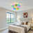 3-Light Colorful Glass Globe Ceiling Light, Modern Rainbow Bubble Flush Mount Chandelier with Gold Finish for Bedroom, Dining Room & Entryway
