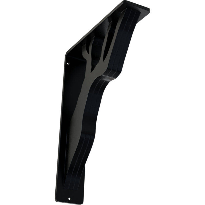 Damon Wrought Iron Bracket, 10" H x 1.5" W x 7.5" D, Black