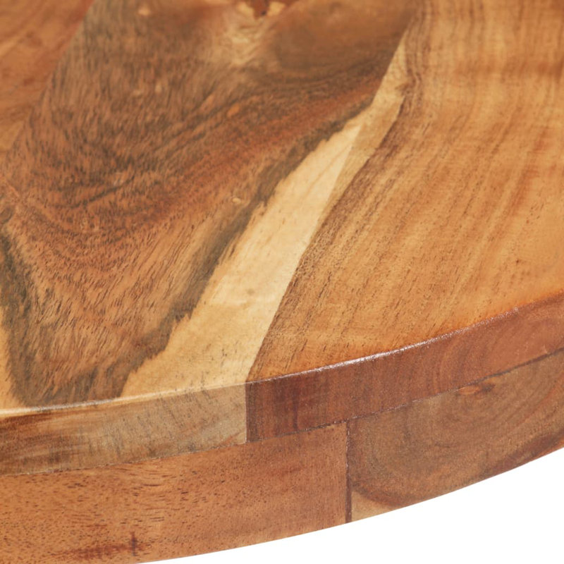 Cuthbert Acacia Round Solid Wood Top Metal Base Dining Table, 75cm H x 50cm L x 50cm W