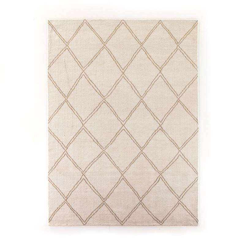 Palmeri Outdoor Geometric Area Rug in Terrace Cream, Rectangle 9' x 12'