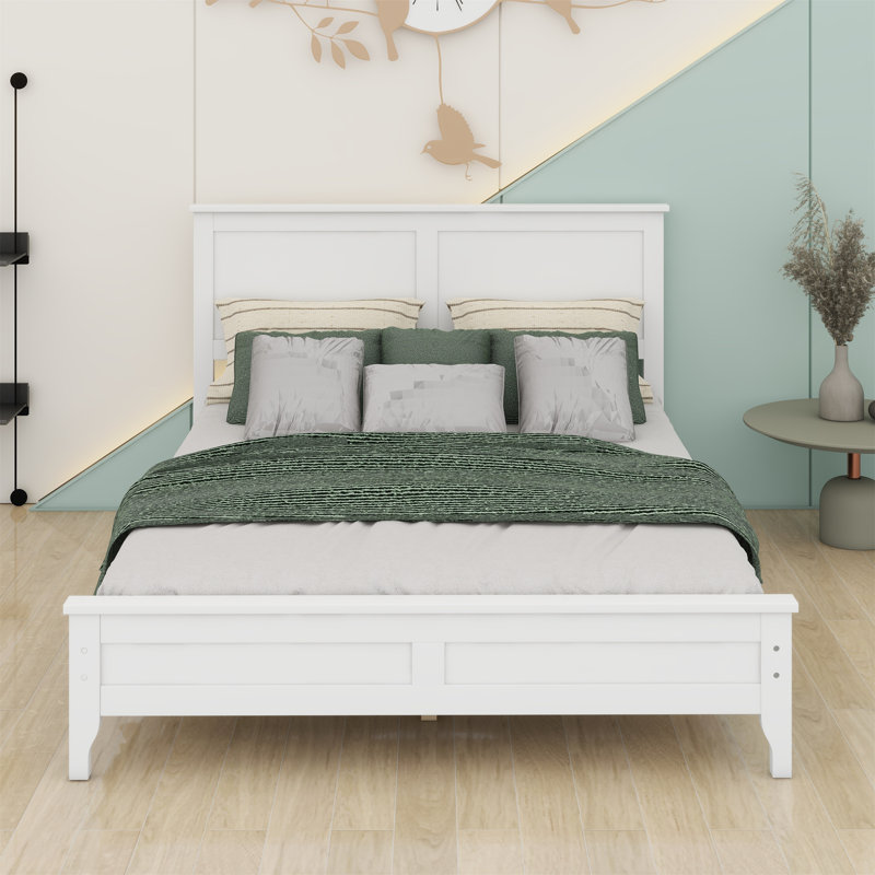 Lit plateforme Modern, Double, Blanc